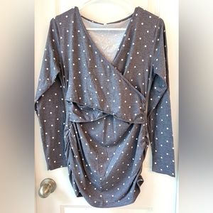 Gray maternity/nursing top